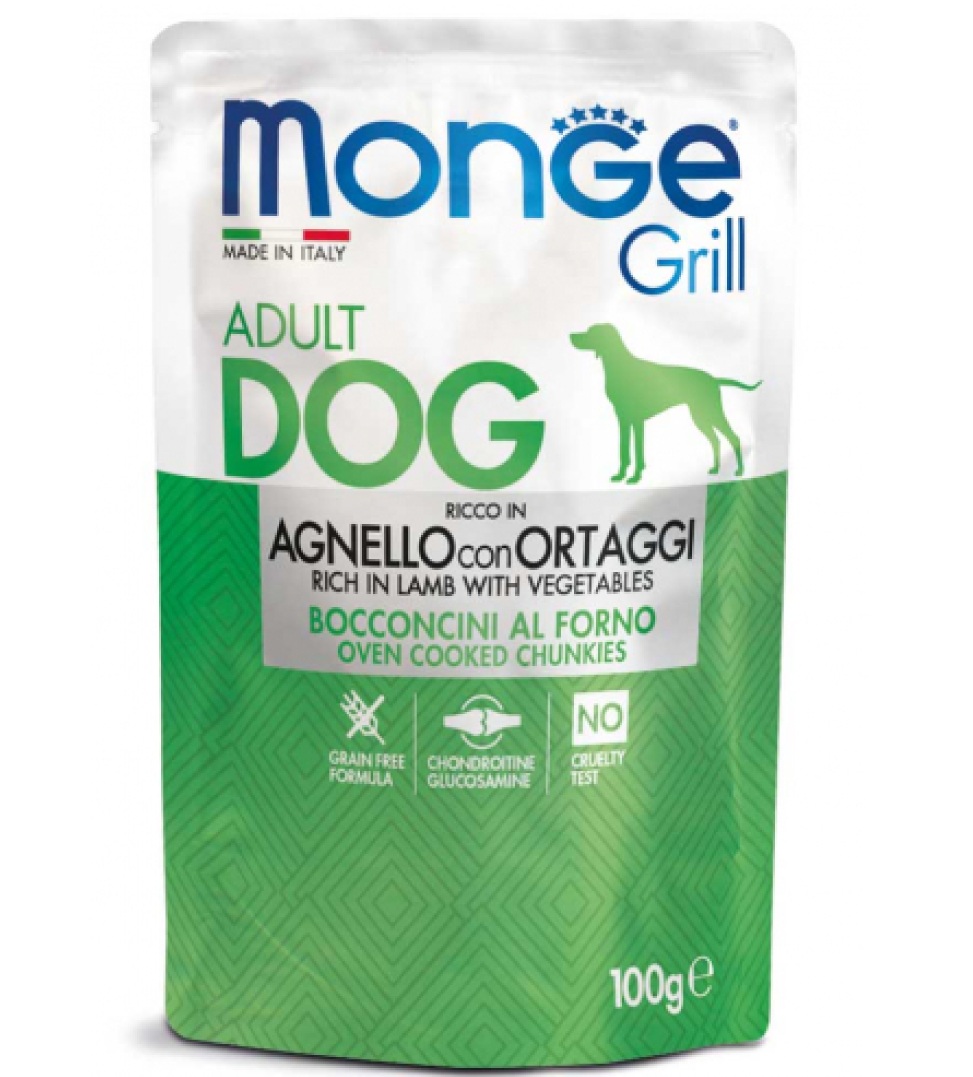 Monge Grill Agnello e Verdure 100gr Alimento umido per Cani Monge Grill Agnello e Verdure 100gr Alimento umido per Cani
